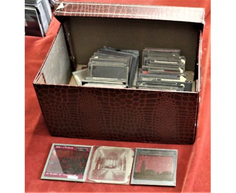 Magic Lantern Slides in a box (80+) including Cathedrals and Religious, Boer War etc. An excellent collection. Buyer collects