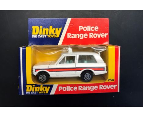 Dinky Toy Police Range Rover Model 254 White. Good condition. Boxed Issued 1971