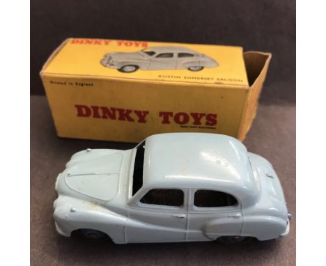 Dinky Toys Austin Somerset Saloon Model 40J Pale Blue. Played, worn, boxed. MU £100 Issued March 1953