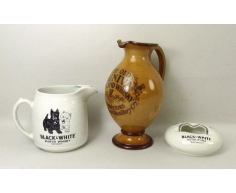 A Doulton Lambeth salt glaze jug, tan ground, 'Very Old Duniva Highland Whisky, Proprietors The Mile End Distillery Coy', 22c