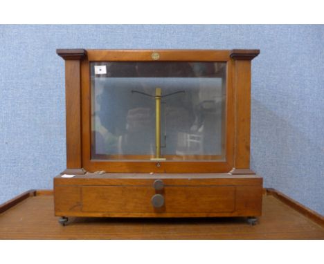 A vintage chemist's balance scale case, Baird &amp; Tatlock, Glasgow &amp; Edinburgh 