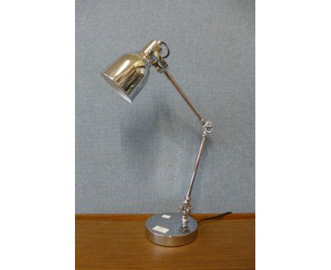 A chrome anglepoise lamp 