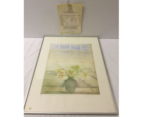 A Donald Wilkinson limited edition print 'April Morning - Flowers in Sunlight' #206/225. Signed in pencil, framed and glazed.