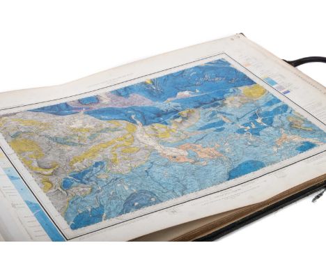 THE GEOLOGICAL SURVEY OF ENGLAND AND WALES,a folio of finely hand coloured geological maps (no. 2 missing), engraved at the O