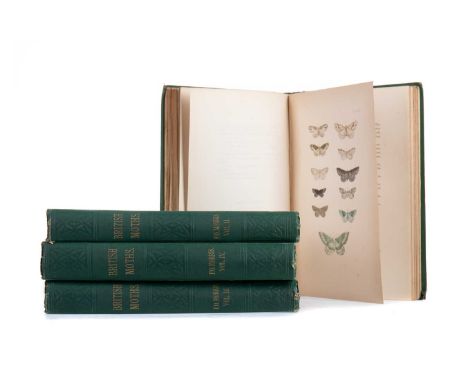 A NATURAL HISTORY OF BRITISH MOTHS, MORRIS (F.O.),pub. Bell &amp; Dowdie, London, 1872, coloured plates, gilt tooled green cl