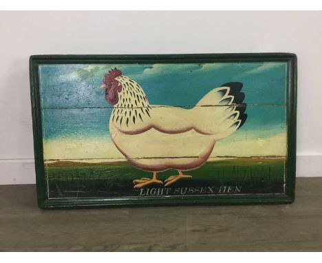 AFTER PAUL STAGGLIGHT SUSSEX HEN,painted wood, along with another of 'Clarabelle' pig43.5cm x 77cm overall size (each)