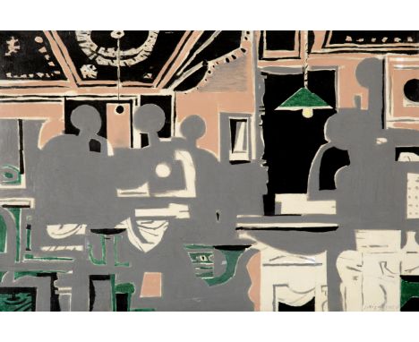 Yiannis Moralis (Greek, 1916-2009)Poésie signé en grec et daté '1965-67' (en bas à droite)acrylique sur toile60 x 89cm (23 5/