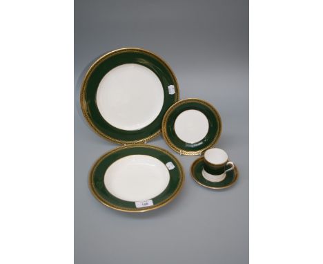 A 20th century Spode dinner service comprising seven dinner plates, eight salad plates, eight soup dishes, eight side plates,