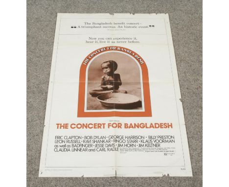 A vintage "Concert for Bangladesh" movie poster, size 69x104cm.