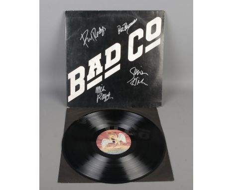 A Bad Company Autographed LP Vinyl Record, signed on sleeve.