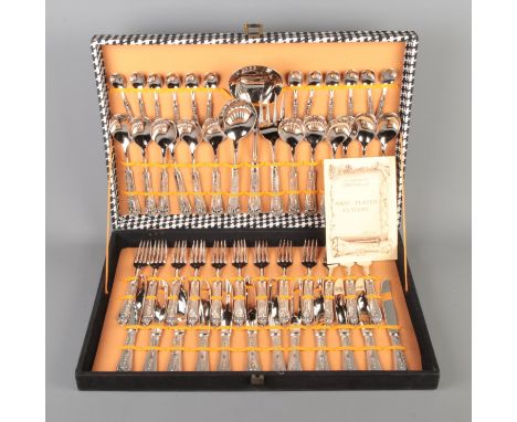 A nickel plated 51 piece set of cutlery in presentation box.