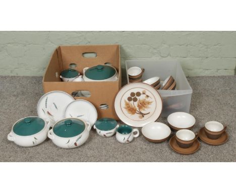 Collection of Denby "Greenwheat" &amp; "Cotswold" dinnerware, including bowls, plates, tureens and cups &amp; saucers etc.  A