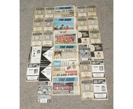 A collection of Derby County football programmes; 1950's, 1960's and 1970's. Opponents include Liverpool, Rotherham United, S