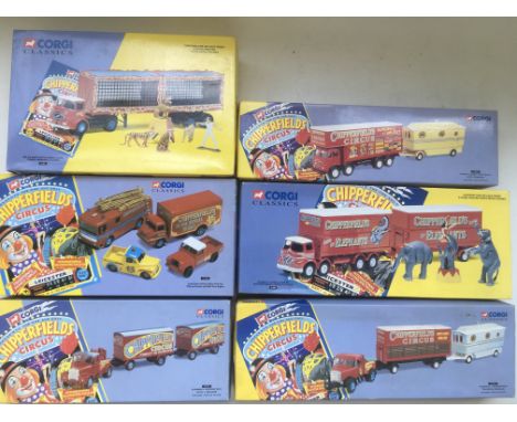 A collection of boxed Corgi Classics Chipperfields Circus, comprising .....Foden closed pole truck with caravan No 97888, Fod