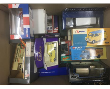 A collection of boxed Corgi and Corgi Classics including buses , coaches, vans, lorries etc. Together with a collection of Co