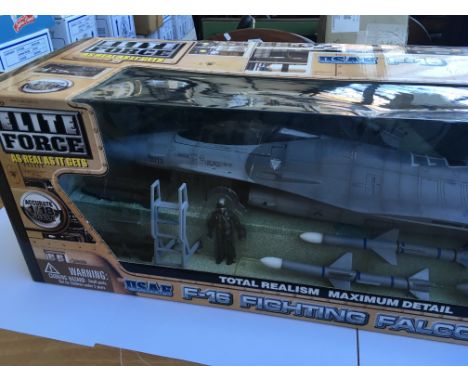 A boxed US AirForce 1/18 scale F16 Fighting Falcon by Elite Force.