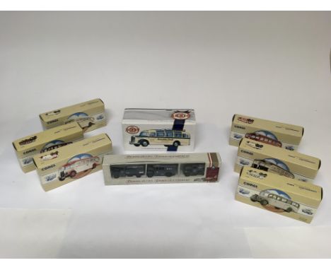 A small collection of boxed Corgi Commercial vehicles and a special edition Dinky Matchbox 1950 Mercedes Benz