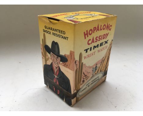 A boxed Hopalong Cassidy anti magnetic Timex wrist watch.