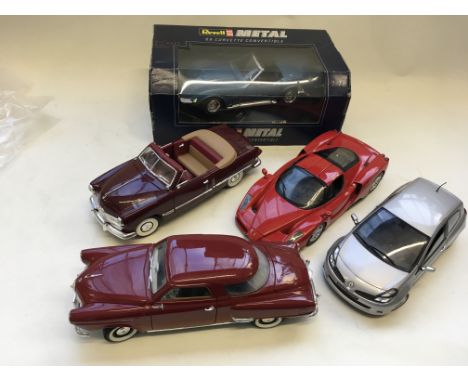 A collection of 3 unboxed 1/18 scale model vehicles including Mira, Road Signature and Solido together with a boxed Revell 69