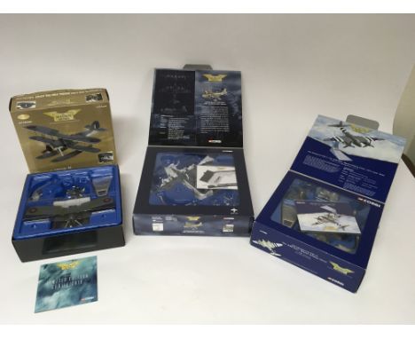 Three limited edition Corgi Aviation Archive airplane models comprising a Fairey Swordfish MK.I Floatplane, a Sunderland MKV,