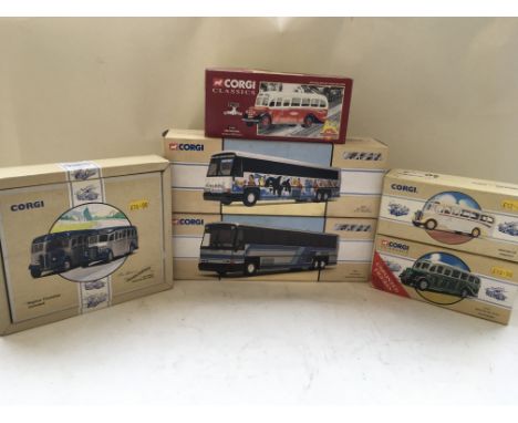 A collection of boxed Corgi Classics coaches including the Connoisseurs collection.