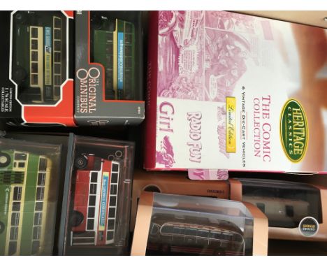 A collection of mint boxed model vehicles including Oxford diecast, Original Omnibus, Corgi etc