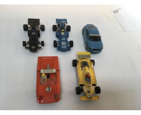 Selection of 5 scalextric cars including an Spanish ligier.