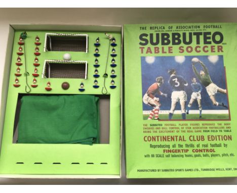 Three boxed Subbuteo football sets including Continental Club Edition, Floodlight Edition, and European Edition, all a/f