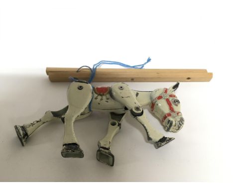 A vintage Muffin the Mule metal puppet, a/f