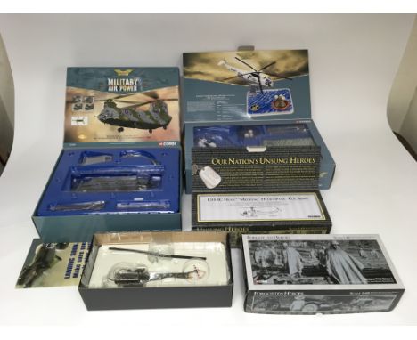 Two limited edition Corgi Aviation Archive airplane models comprising a Boeing-Vertol Chinook HC.1,a Sikorsky SH-3D Sea King,