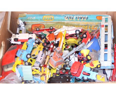 A quantity of die-cast Dinky Toys military vehicles, including Centurion Tanks, 10-ton Army Trucks, Tank Transporters, a boxe