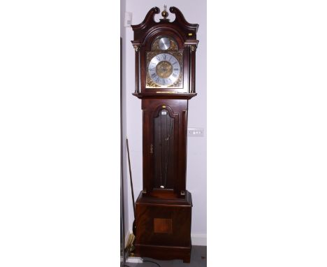 A mahogany longcase clock by Richard Broad of Bodmin, with brass dial, silvered chapter ring and Roman numerals