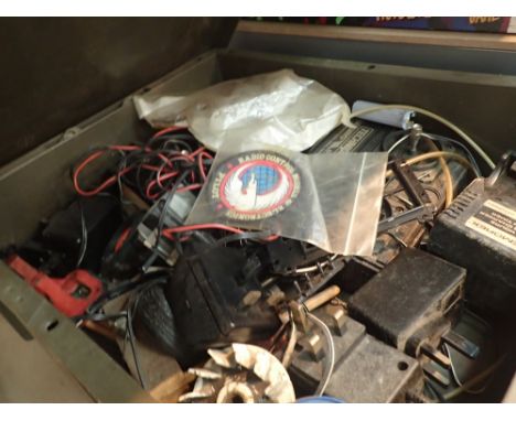 Military box containing RC parts futaba R/C techic plus ap-227 MKIII RC further RC parts 