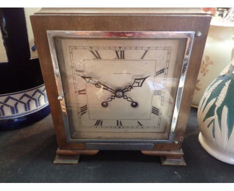 Art Deco walnut cased Walker and Hall mantel clock with Liverpool orphanage connection 