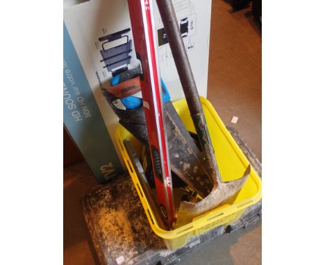 Box of tools and an empty drill case