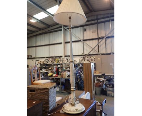 Chair stool and white standard lamp