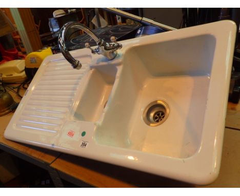 Franke ceramic sink with drainer and mixer tap 