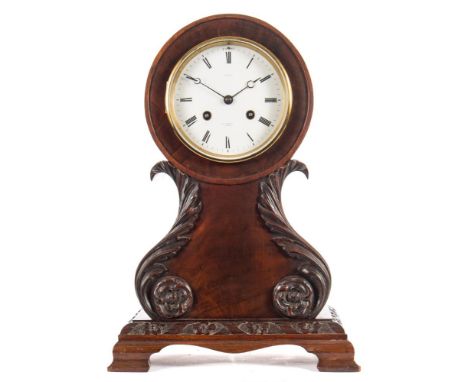 French, Cornhill, a mahogany bracket clock: the Paris-made eight-day duration movement striking the hours and half-hours on a