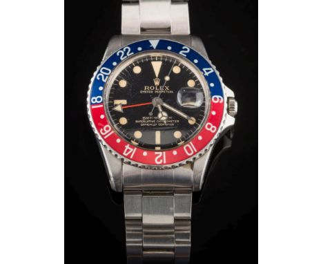 Rolex. A gentleman's stainless steel 'Rolex Oyster Perpetual GMT Master Superlative Chronometer, Officially Certified' wristw
