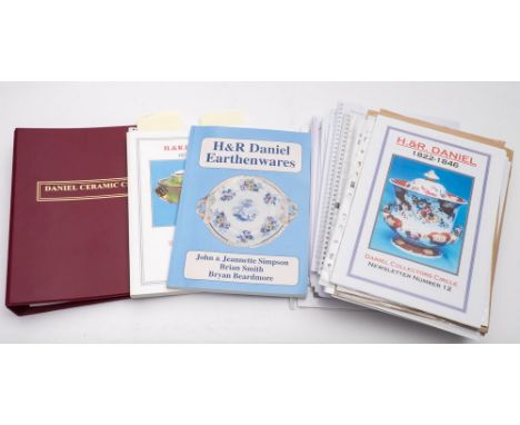 Ceramic reference: a quantity of Daniel Collectors Circle Newsletters and two related volumes on H. & R. Daniel porcelain and