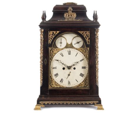 Starey, London, an ebonised bell-top bracket clock: the eight-day duration, double-fusee movement having a verge escapement a