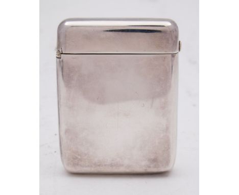 A Victorian silver cigarette case, maker John Millward Banks, London, 1895: of plain rectangular form, having a hinged lid an