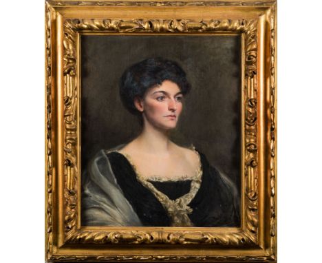 Stuart G. Davis [19/20th Century]-Portrait of a young lady, head and shoulders,:-signed and dated 1907 lower rightoil on canv