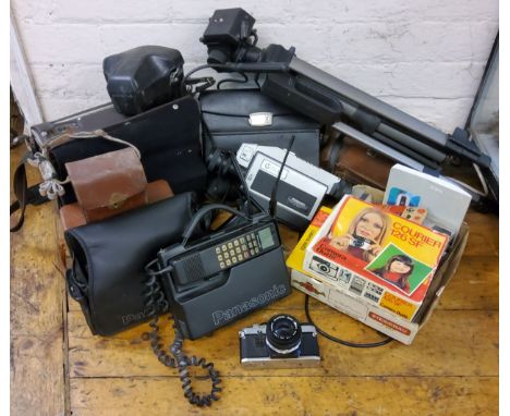 Mobile Phone History - an early&nbsp;Panasonic mobile telephone, type EF-6151EB;&nbsp; &nbsp;a Panasonic Colour Video Camera;
