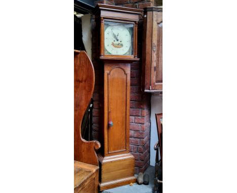 An early 19th century oak longcase clock, the 36cm square dial inscribed Sam Maddock, Winsford, twin winding holes eight day 