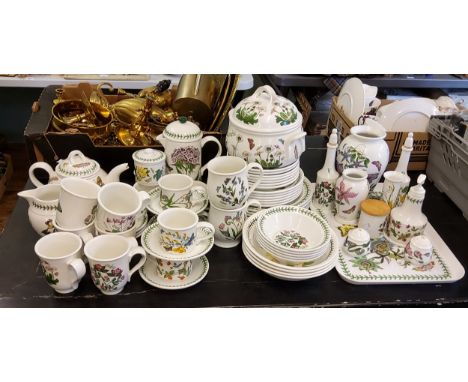 A Portmeirion Botanical Garden dinner, tea and coffee service, for six, comprising dinner plates, dessert plates, side plates