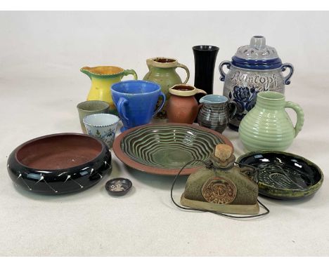 A quantity of ceramics, to include terracotta jugs, Tremar pottery, Burleigh ware, Denby, studio pottery etc.