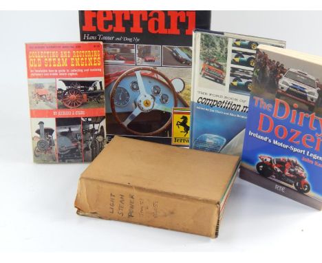 Automobilia books, comprising Ferrari, Sunbeam, Motorsport, competition motoring, light steam power, etc