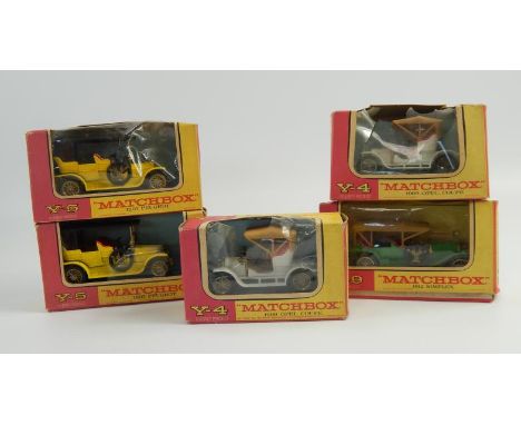 Matchbox Models of Yesteryear, including Opal Coupe, Peugeot, (5)