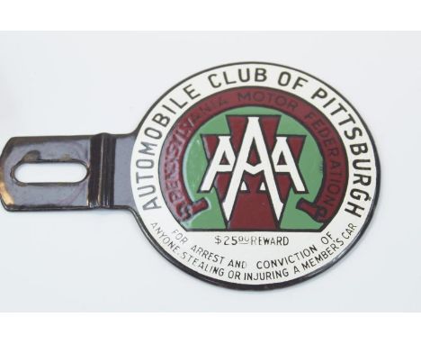An Automobile Club of Pittsburgh membership badge